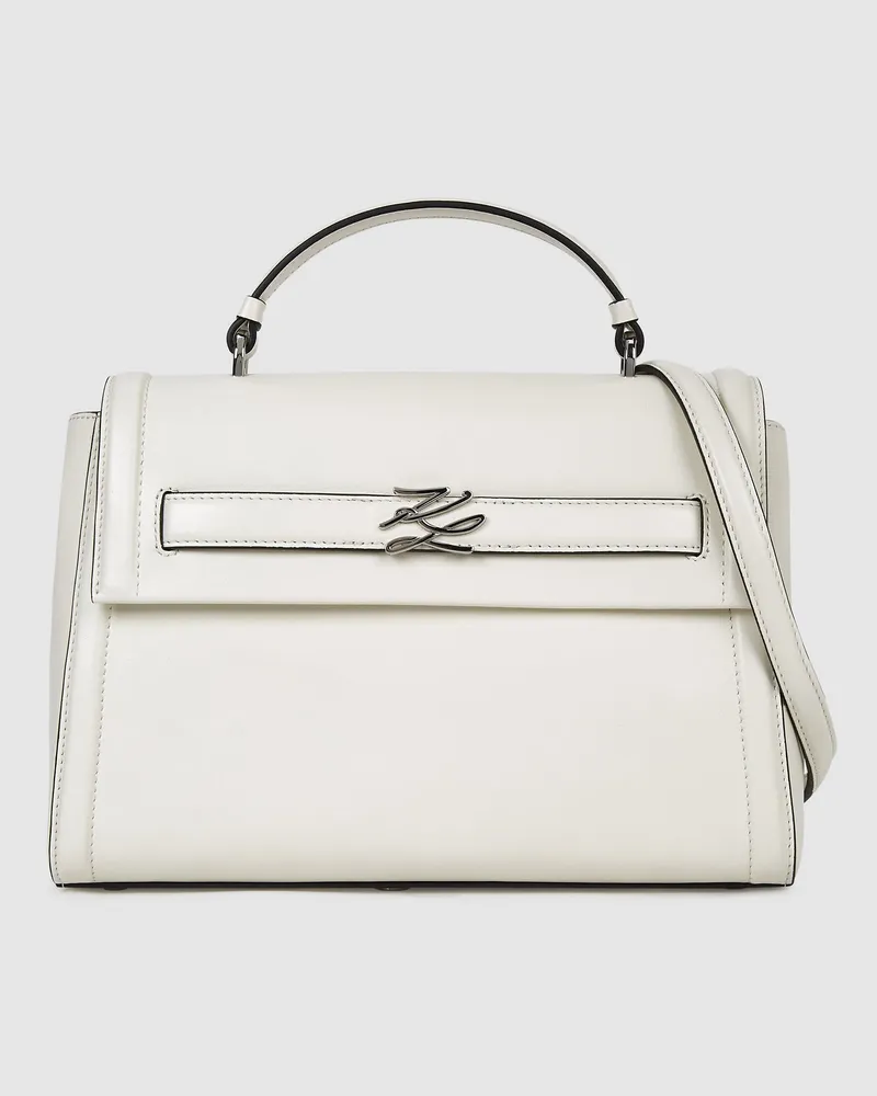 Karl Lagerfeld K/autograph Mittlere Handtasche Mit Oberem Tragegriff, Damen, Off White, Größe Off