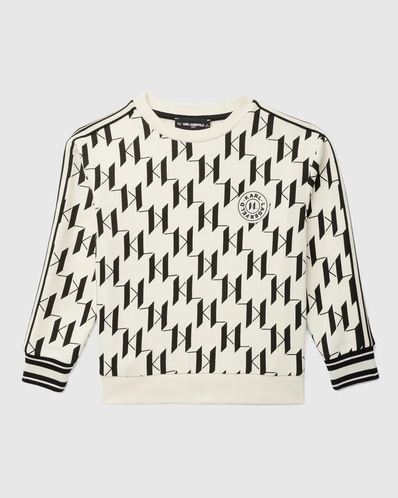 Karl Lagerfeld Sweatshirt Mit Monogramm Für Jungenunisex, Weiss/schwarz, Size White