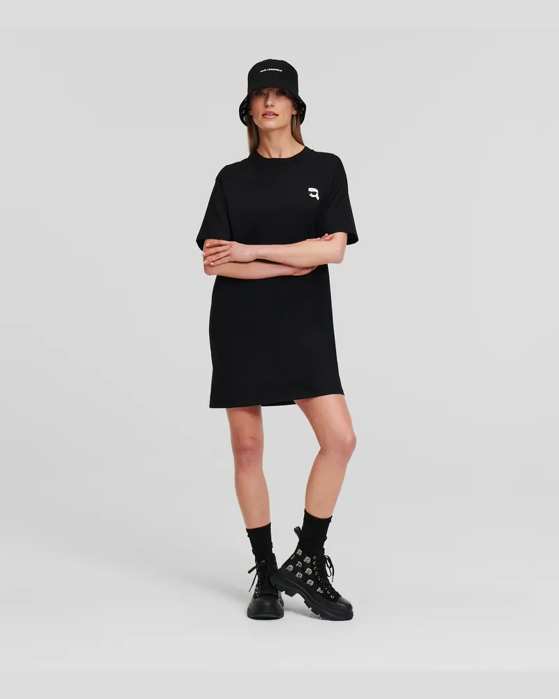 Karl Lagerfeld Ikon T-shirt-kleid, Frau, Schwarz, Größe Schwarz