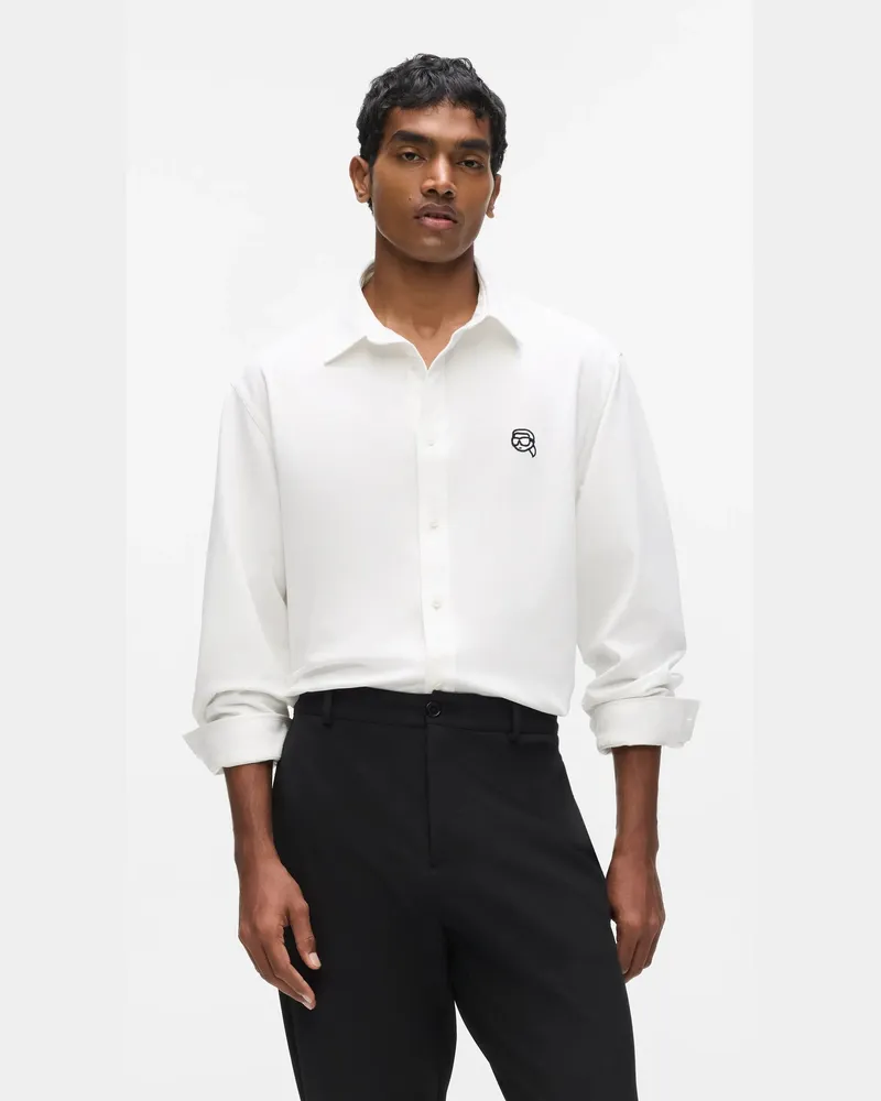 Karl Lagerfeld Ikon Oxford-baumwollhemd, Herren, Weiss, Größe Weiss