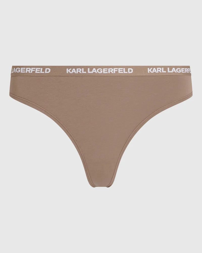 Karl Lagerfeld Tanga Mit Logo – 3er-set, Female, Nude Shades, Size Beige