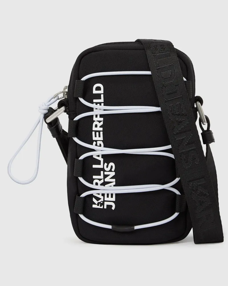 Karl Lagerfeld Handytasche Im Utility-stil Mit Kordelzug, Herren, Schwarz, Größe Schwarz