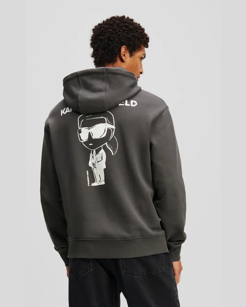 Karl Lagerfeld Ikon kapuzenpullover, Mann, Asphalt, Größe Asphalt