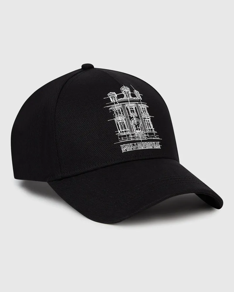 Karl Lagerfeld Kappe Mit Maison De Karl-illustration, Male, Schwarz, Size Black