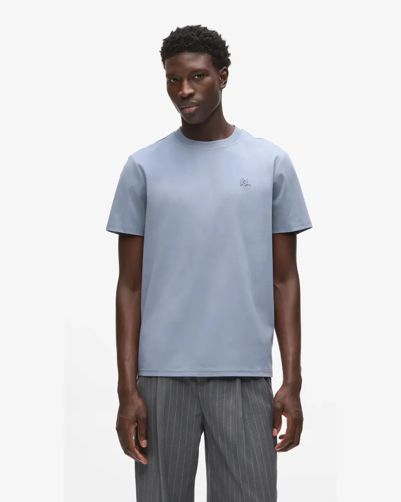 Karl Lagerfeld T-shirt In Normaler Passform Mit Monogramm, Herren, Country Blue, Größe Country