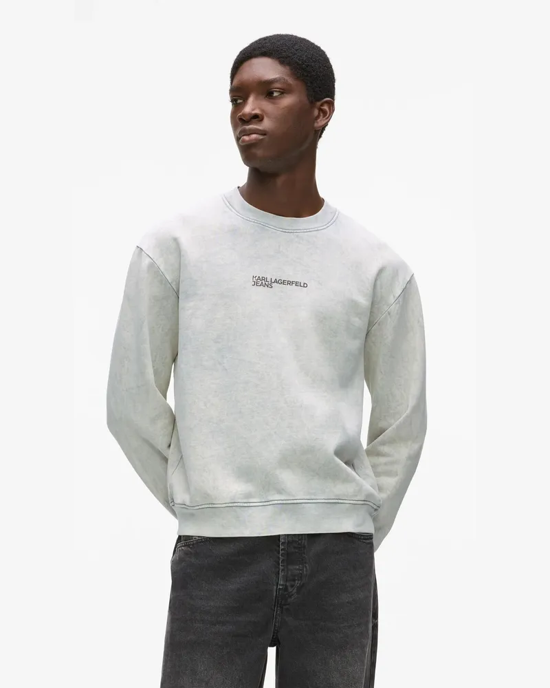 Karl Lagerfeld Sweatshirt Mit Waschung Und Regulärer Passform, Herren, Wald-dill-mittelalter, Größe Wald-dill-mittelalter
