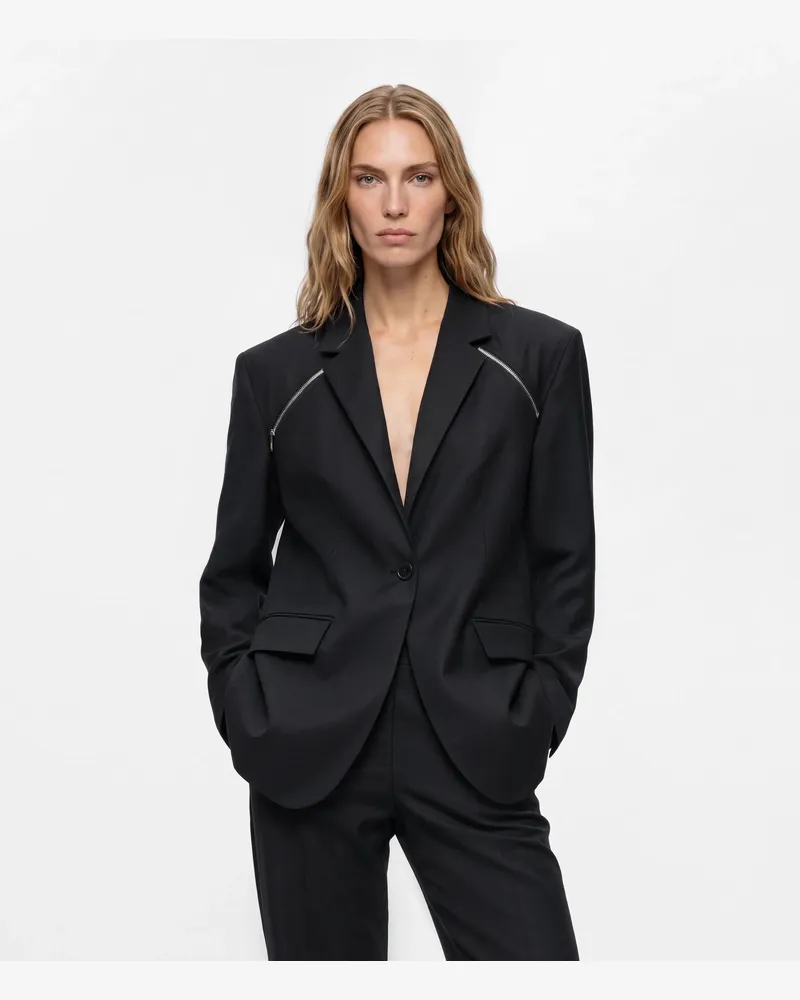 Karl Lagerfeld Wandelbarer, Maßgeschneiderter Blazer, Female, Schwarz, Size Black