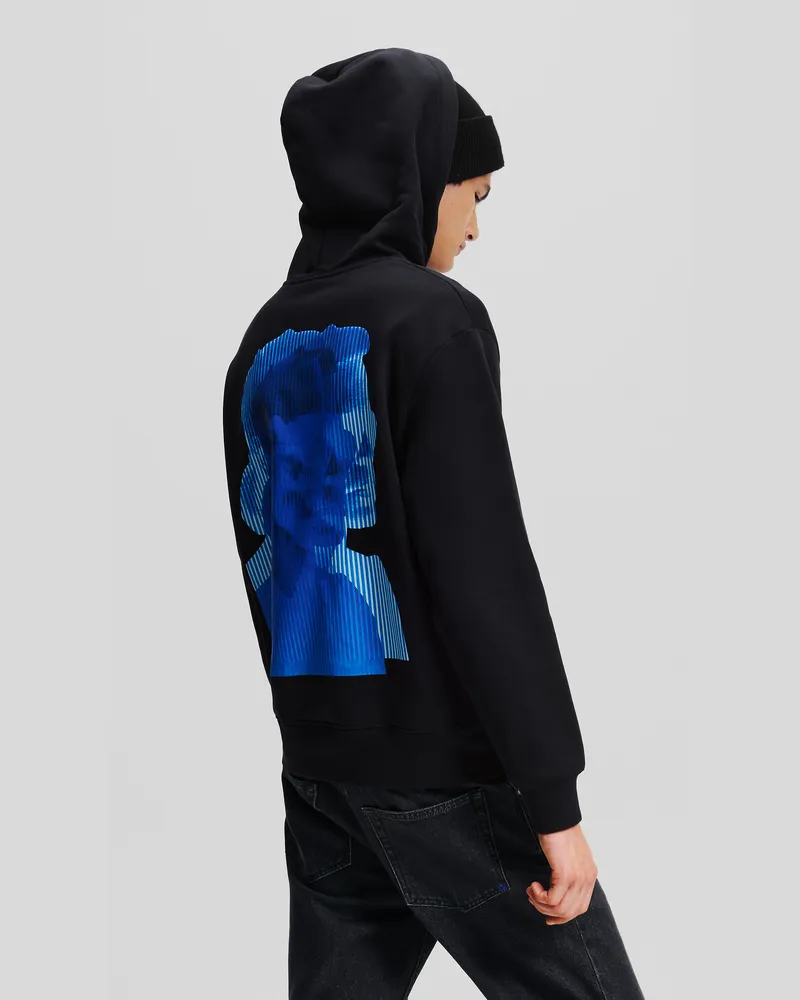 Karl Lagerfeld Kapuzenpullover Mit Karl-print, Mann, Schwarz, Größe Schwarz