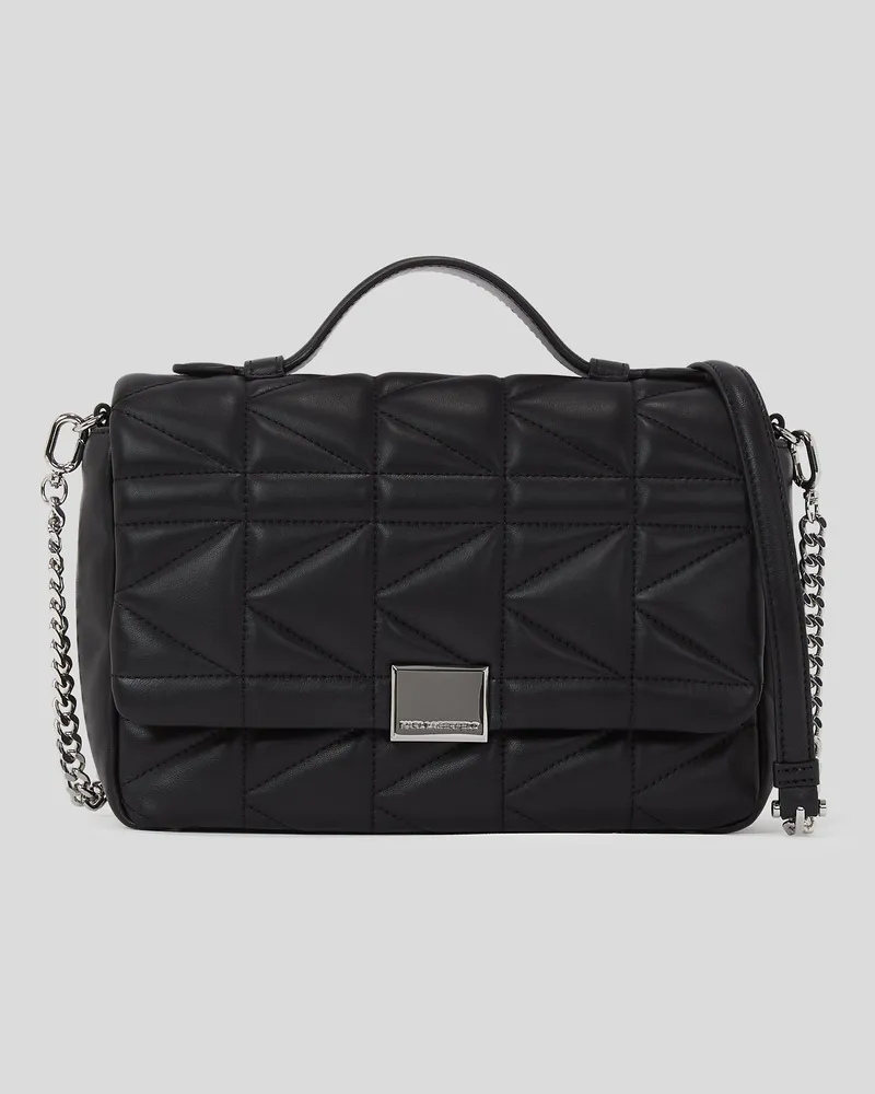 Karl Lagerfeld K/kuilt Umhängetasche Mit Tragegriff, Damen, Schwarz-nickel, Größe Schwarz-nickel