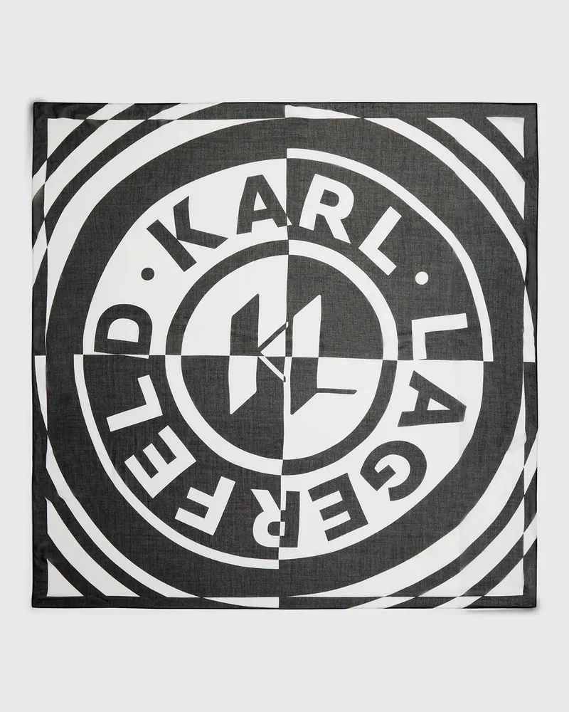 Karl Lagerfeld K/circle Tuch Aus Modal, Damen, Schwarz/weiss, Größe Schwarz