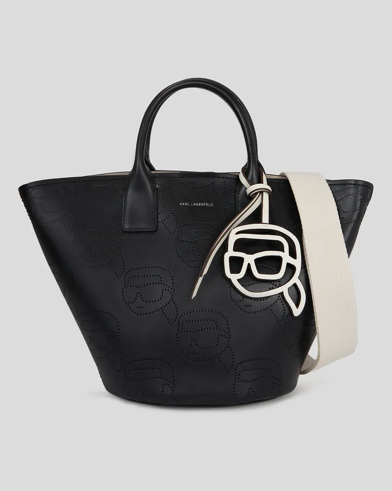 Karl Lagerfeld Ikon Perforierte Tote-bag, Frau, Schwarz, Größe Schwarz