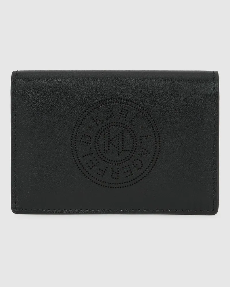 Karl Lagerfeld K/circle Klappkartenetui, Damen, Schwarz-nickel, Größe Schwarz-nickel