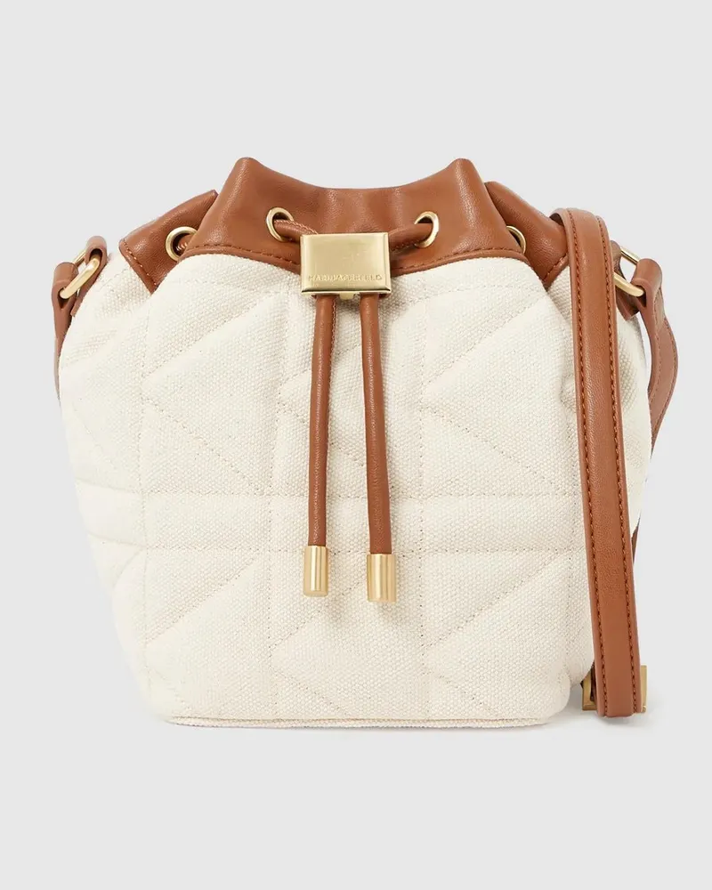 Karl Lagerfeld Kl X Amber Valletta Kuilt Bucket-bag Aus Canvas, Damen, Natur, Größe Natur