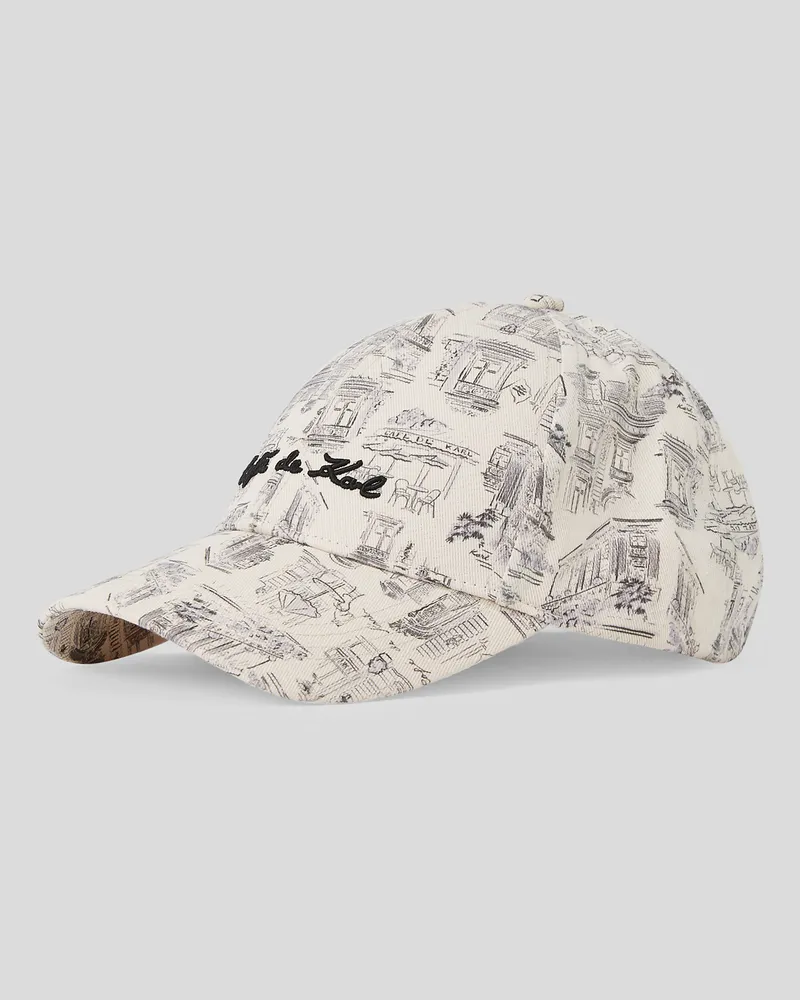 Karl Lagerfeld Kl X Jorge Parra Kappe Mit Allover-print, Mann, Natur, Größe Natur