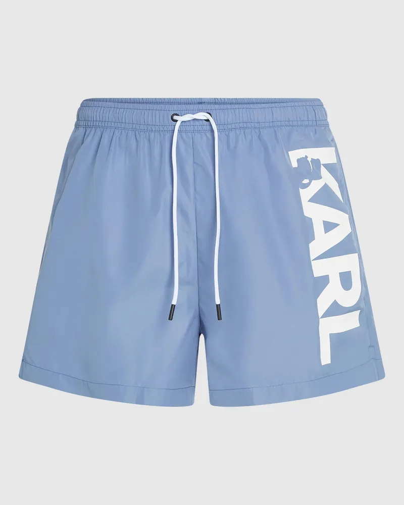 Karl Lagerfeld Kurze Board-shorts Mit Logo, Herren, Country Blue, Größe Country