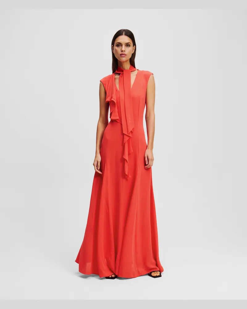 Karl Lagerfeld Kleid Mit Rüschendetail, Frau, Hibiskus, Größe Hibiskus