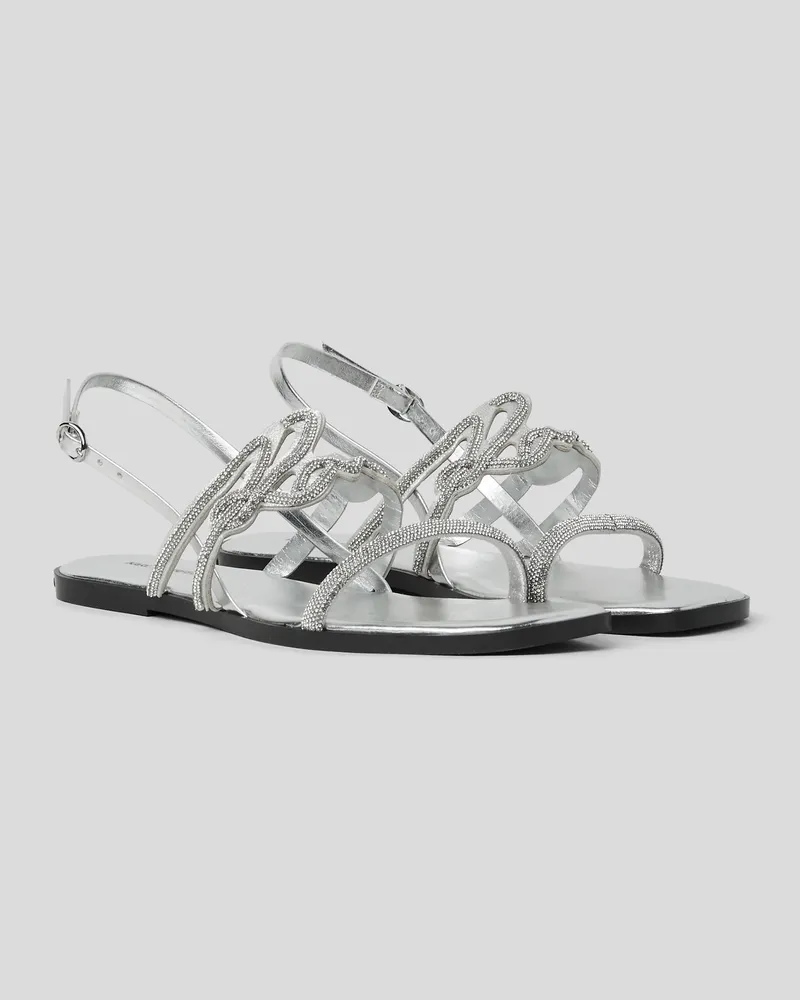 Karl Lagerfeld Signature Olympia Sandalen, Frau, Silver, Größe Silver