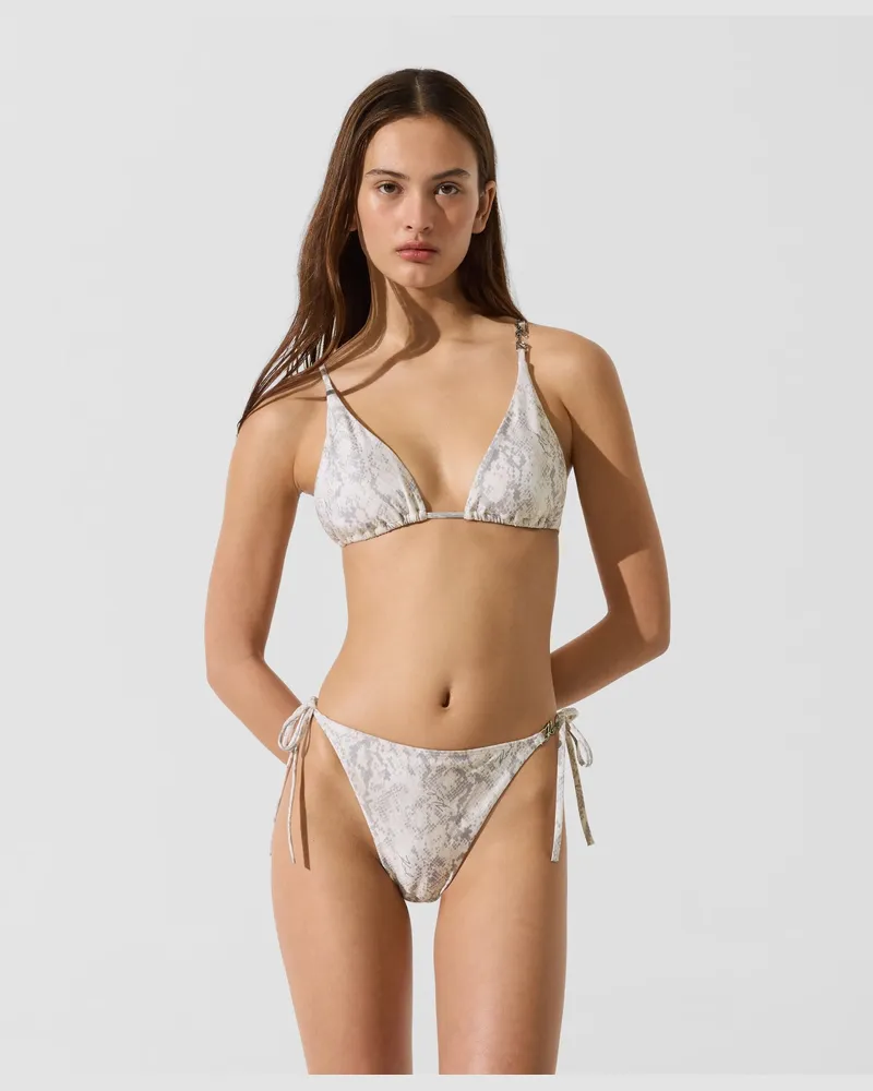 Karl Lagerfeld Bikini-höschen Zum Binden An Der Seite, Damen, Makelloser Schlangen-allover-print, Größe Makelloser