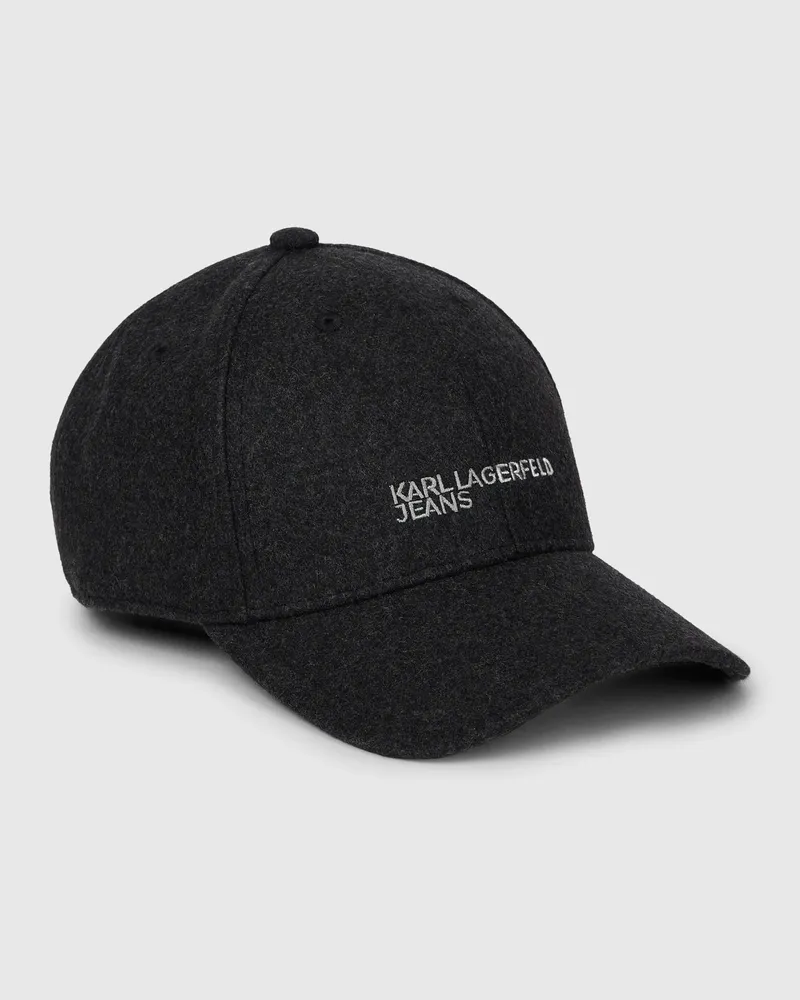 Karl Lagerfeld Kappe Aus Wollmischgewebe Mit Logo, Herren, Tornado, Größe Tornado