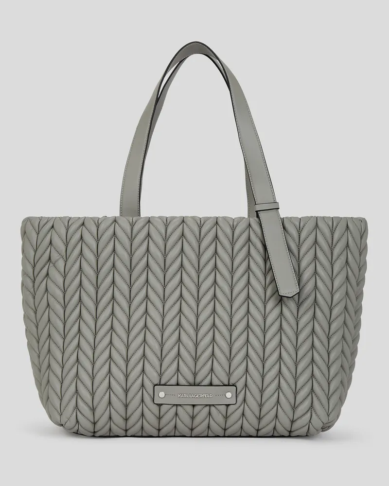 Karl Lagerfeld K/weave Grosse Tote-bag, Frau, Wolkengrau, Größe Wolkengrau