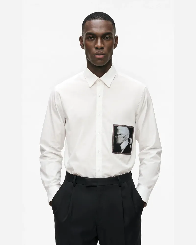 Karl Lagerfeld Hemd Mit Karl-portrait, Herren, Weiss, Größe Weiss