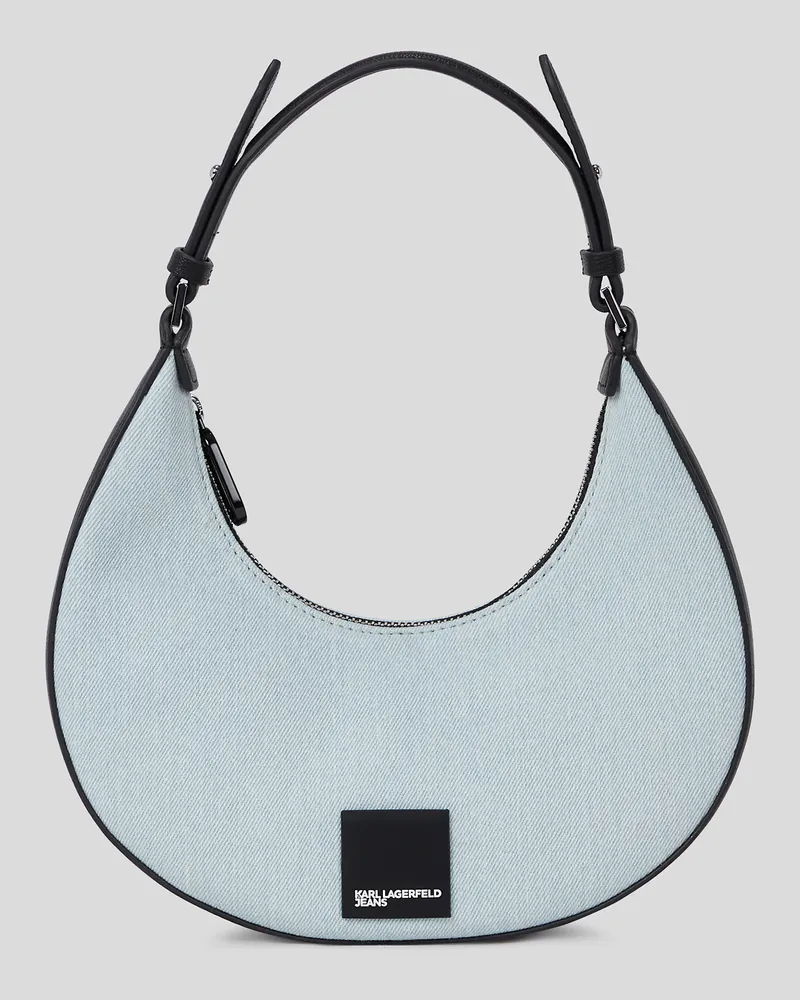 Karl Lagerfeld Halbmond-schultertasche Mit Box-logo, Frau, Hellblau, Größe Hellblau