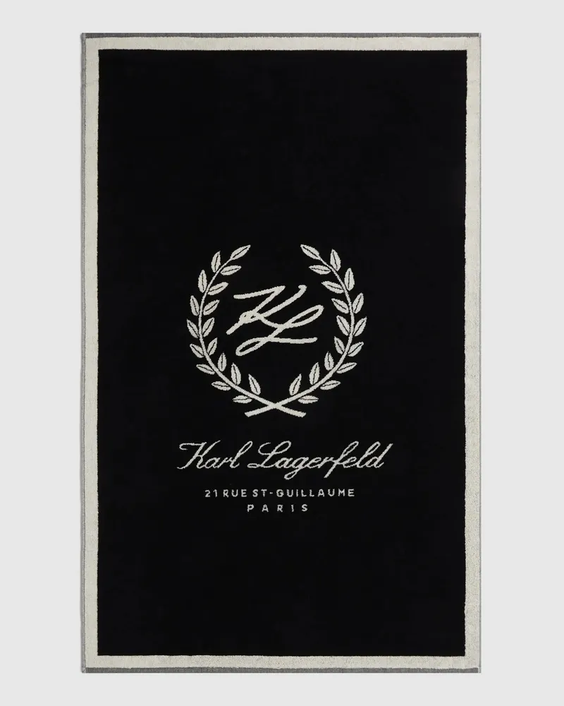 Karl Lagerfeld Strandtuch Mit Wappen, Damen, Schwarz, Größe Schwarz