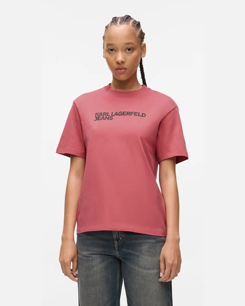 Karl Lagerfeld T-shirt Mit Logo, Damen, Schieferrose, Größe Schieferrose