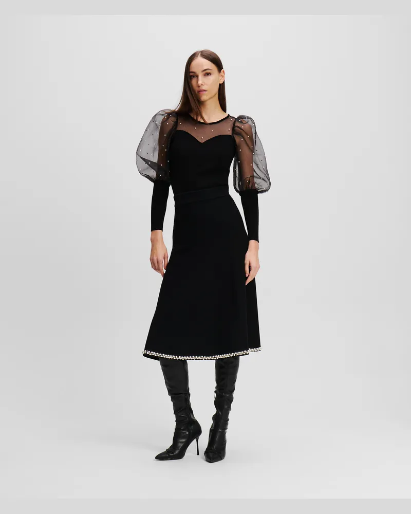 Karl Lagerfeld Karl essential A-linien-rock, Frau, Schwarz, Größe Schwarz