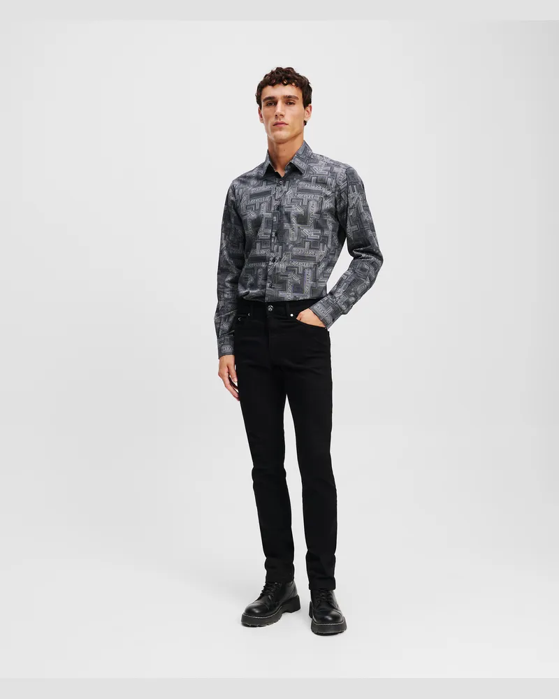 Karl Lagerfeld Klassische Jeans, Mann, Schwarzer Denim, Größe Schwarzer