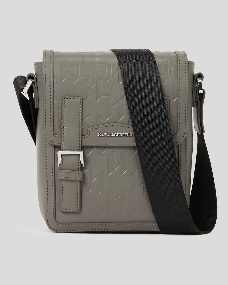Karl Lagerfeld K/loom umhängetasche Aus Leder, Mann, Grau, Größe Grau