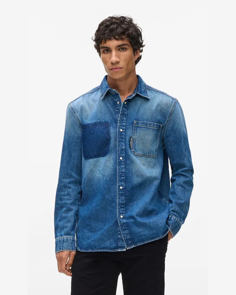 Karl Lagerfeld Denim-shirt, Herren, Cornflower, Größe Cornflower