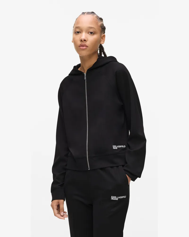 Karl Lagerfeld Kapuzenpullover Mit Reißverschluss, Damen, Schwarz, Größe: L Schwarz