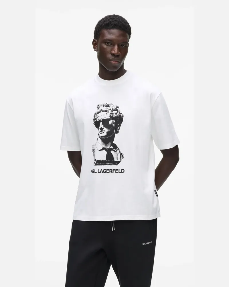 Karl Lagerfeld T-shirt Mit Römischer Statue, Male, Weiss, Size White