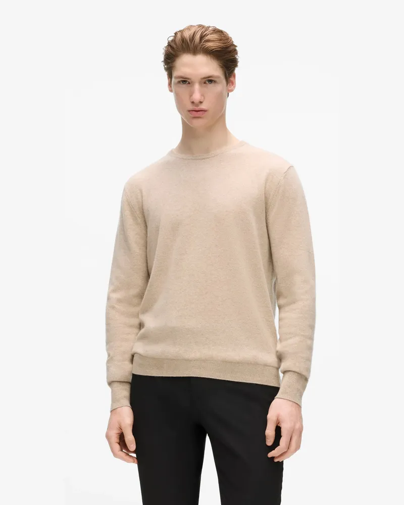Karl Lagerfeld Kaschmirpullover Mit Rundhalsausschnitt, Herren, Beige Twill Melange, Größe Beige