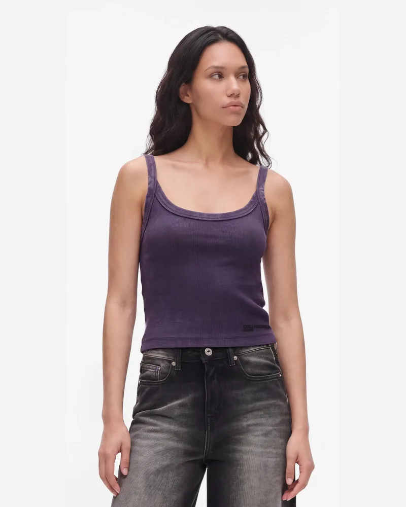 Karl Lagerfeld Gewaschenes Tanktop, Female, Purple Velvet, Size Purple