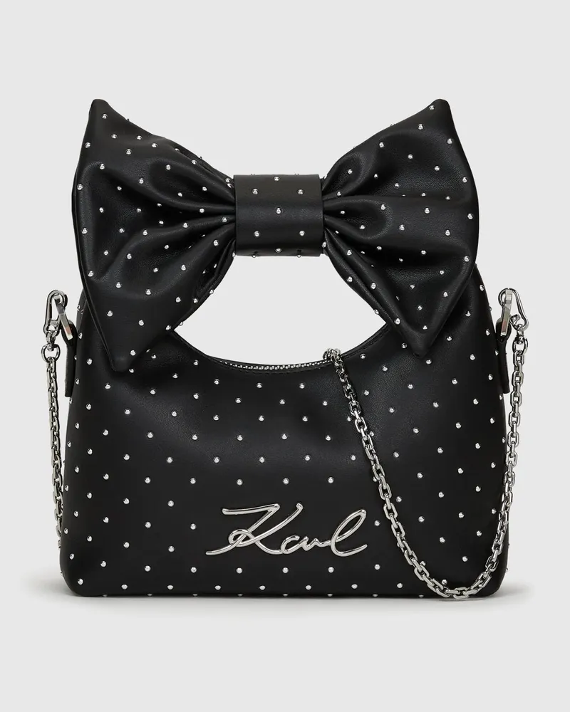 Karl Lagerfeld K/soiree Mini-umhängetasche Mit Schleife, Damen, Schwarze Verzierung, Größe Schwarze
