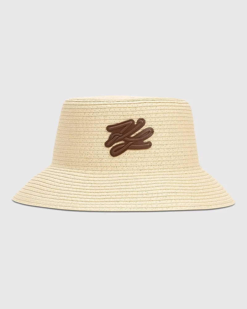 Karl Lagerfeld K/autograph Gewebter Bucket Hat, Female, Natur, Size Beige