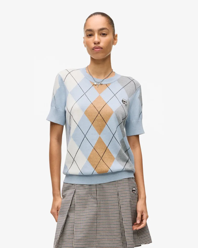 Karl Lagerfeld Ikon Argyle-pullover, Female, Kentucky Blau, Size Blue