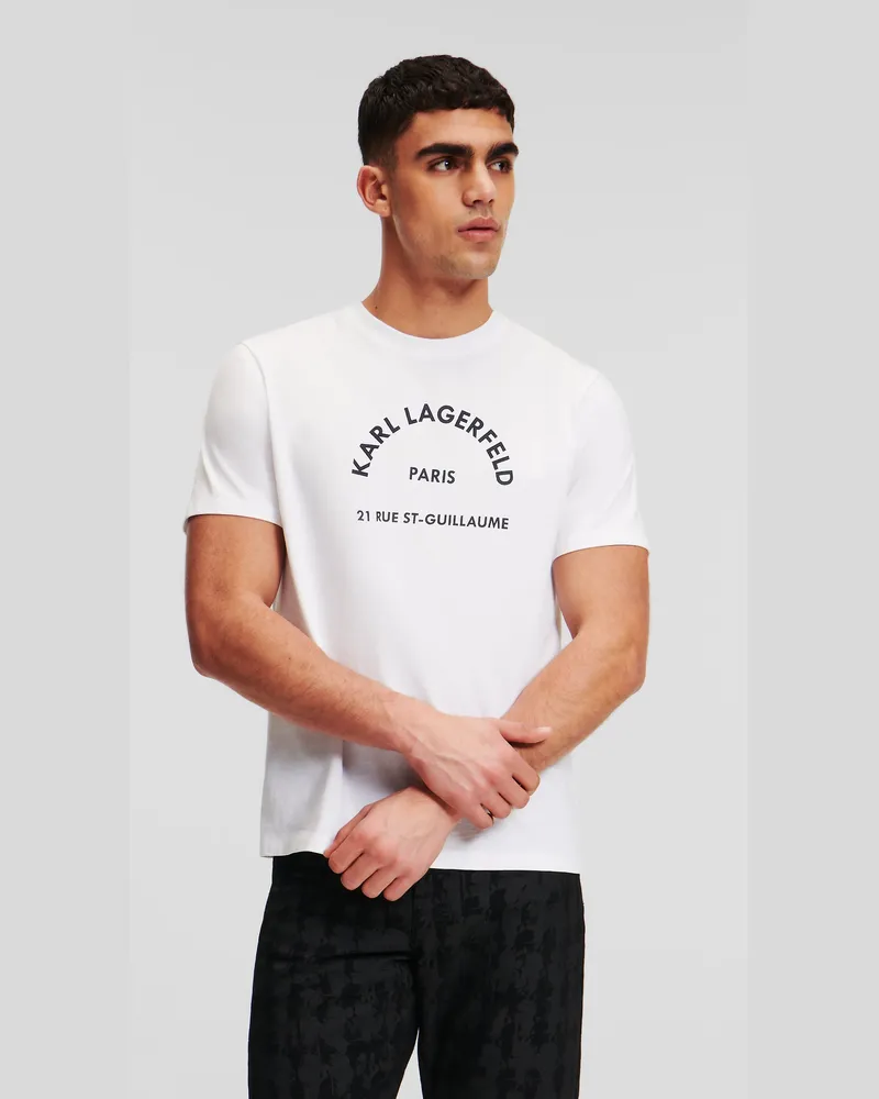 Karl Lagerfeld Rue St-guillaume T-shirt, Herren, Weiss, Größe Weiss