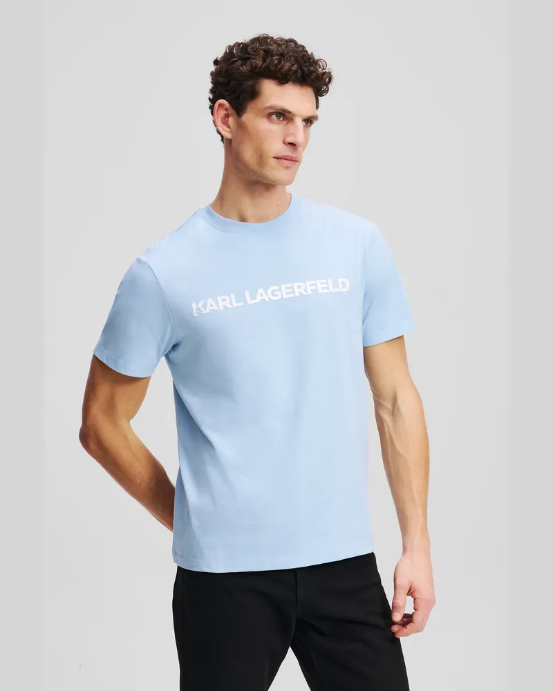 Karl Lagerfeld T-shirt Mit Logo, Mann, Weiches Blau, Größe Weiches