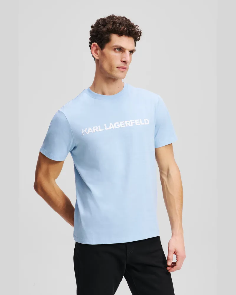 Karl Lagerfeld T-shirt Mit Logo, Herren, Weiches Blau, Größe Weiches
