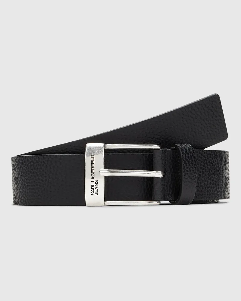 Karl Lagerfeld Gürtel Aus Leder Mit Quadratischer Schnalle, Male, Schwarz, Size Black