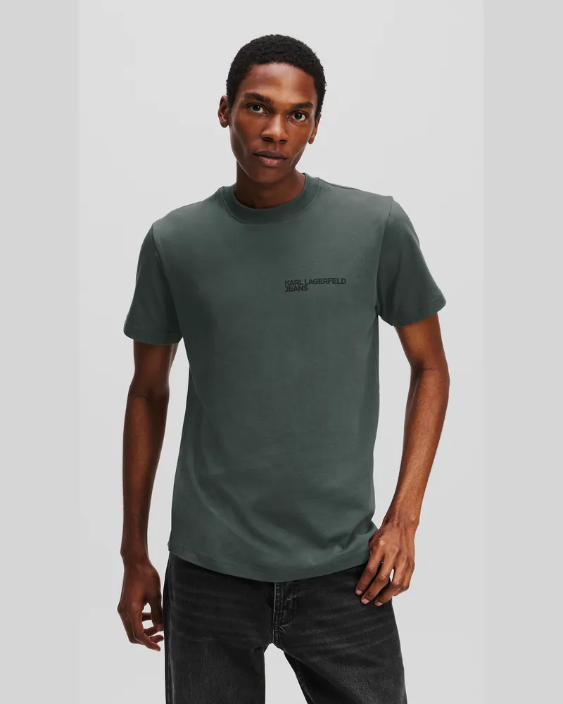 Karl Lagerfeld Schmal Geschnittenes T-shirt, Mann, Dunkler Schiefer, Größe Dunkler