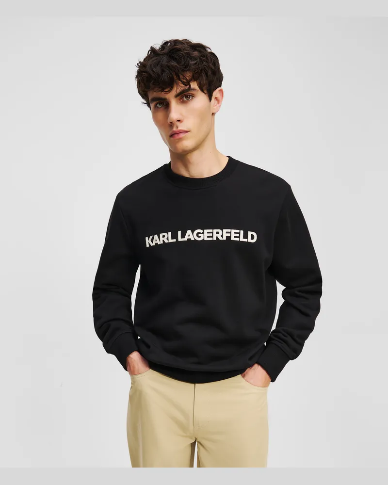 Karl Lagerfeld Sweatshirt Mit Logo, Mann, Schwarz, Größe Schwarz