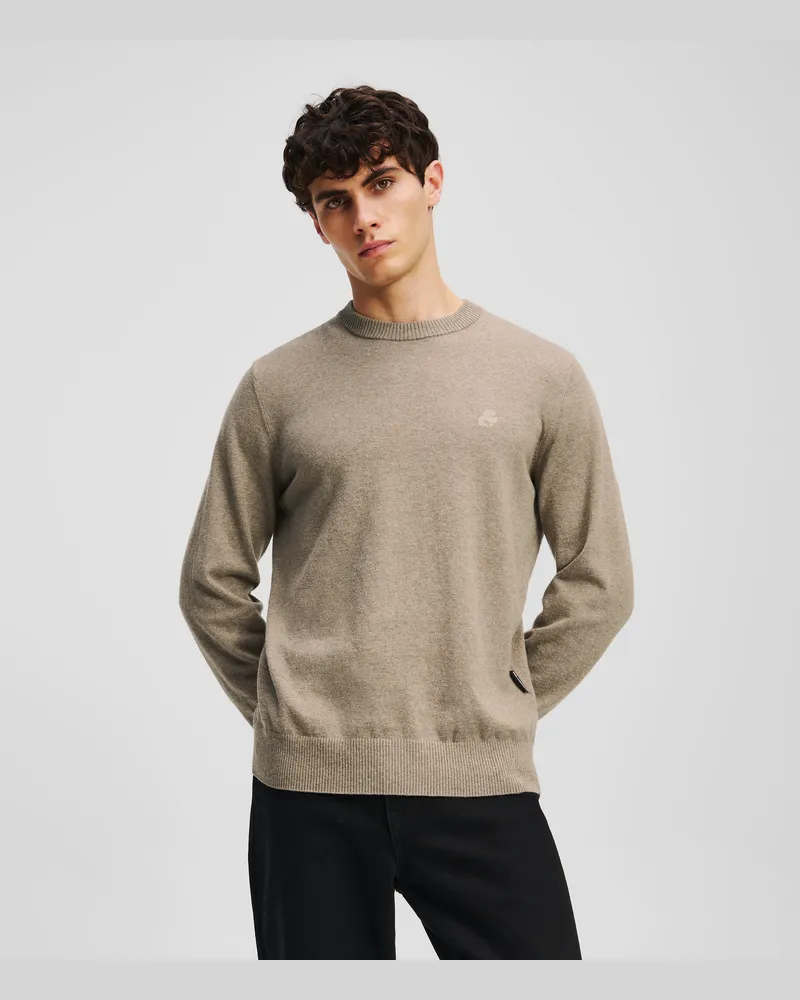 Karl Lagerfeld Kameo Pullover, Mann, Beige Twill Melange, Größe Beige