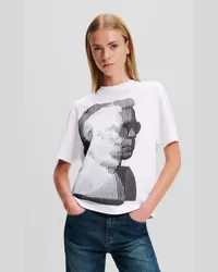 Karl Lagerfeld Klj karl-t-shirt mit aufdruck, Frau, Weiss Weiss