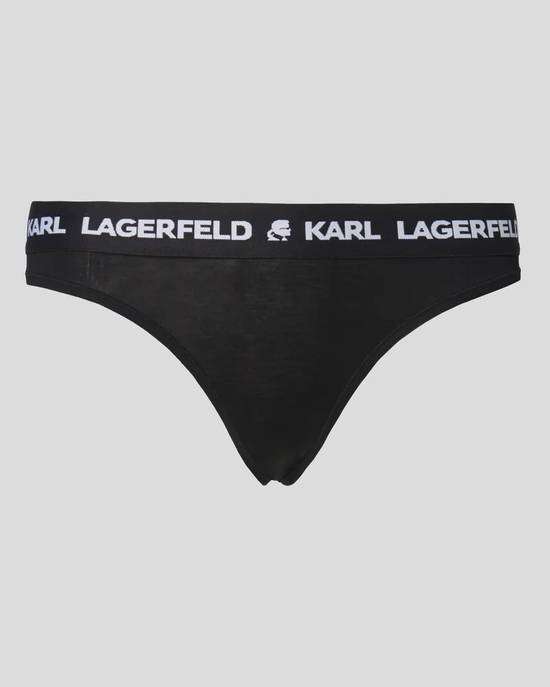 Karl Lagerfeld Tanga Mit Logo, Damen, Schwarz, Größe Schwarz