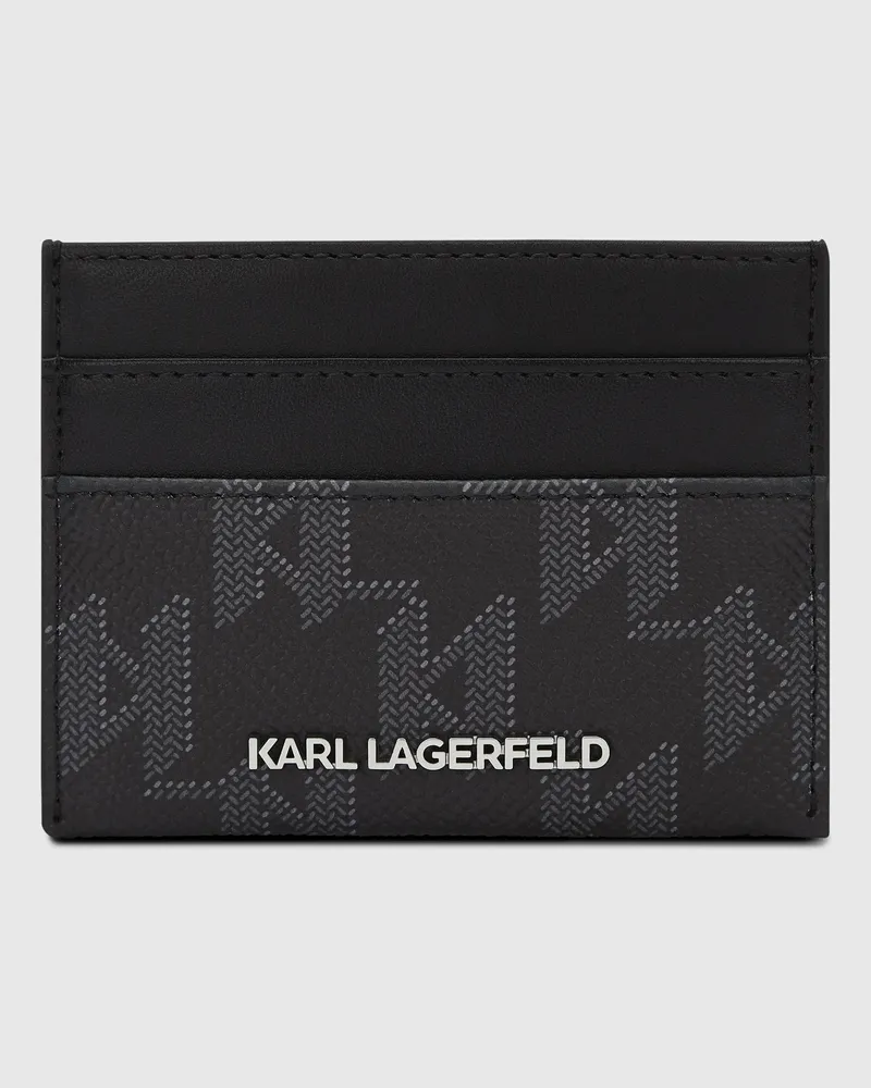Karl Lagerfeld K/monogram Canvas-kartenetui, Male, Castlerock, Size Silver
