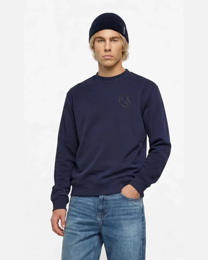Karl Lagerfeld Sweatshirt Mit Monogramm-patch, Herren, Peacoat, Größe Peacoat